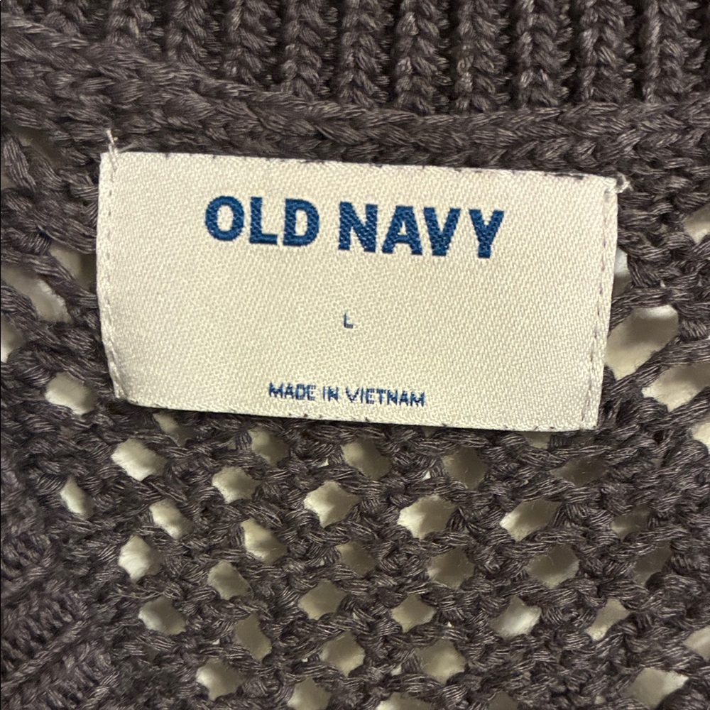 Dark Gray Open-Knit Sweater - Picture 2 of 4
